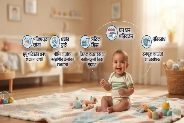 বাচ্চার ডায়াপার র‍্যাশ দূর করার উপায়
