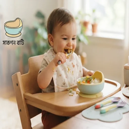 শিশুকে বাটি-চামচে খাওনোর অভ্যাস করার সহজ উপায়