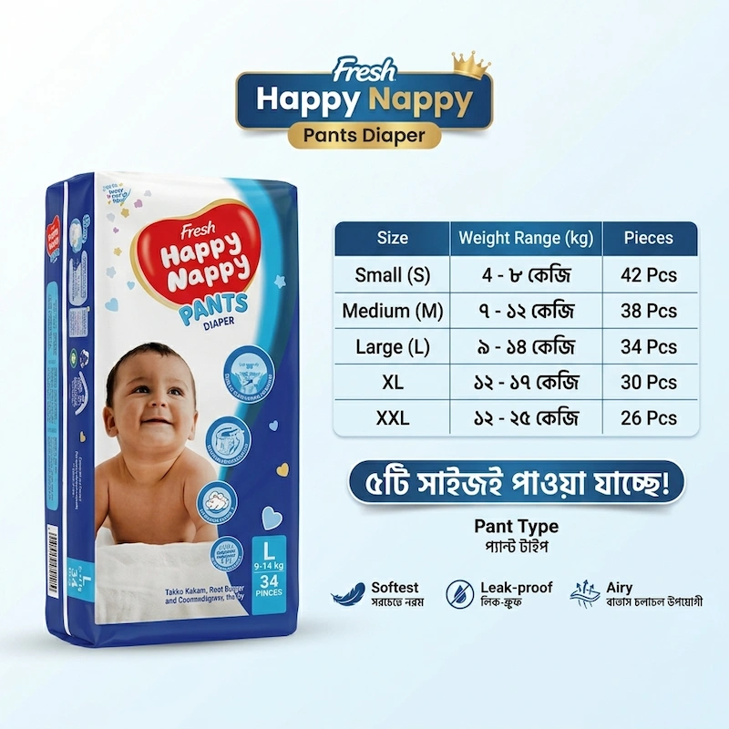 Fresh Happy Nappy Diaper Pant – All Size (s-xxl)